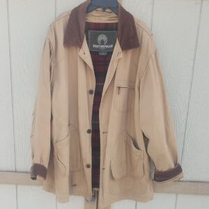Weatherproof Barn Chore Field Lined Jacket Cordoroy Collar Worn Xlarge Canvas